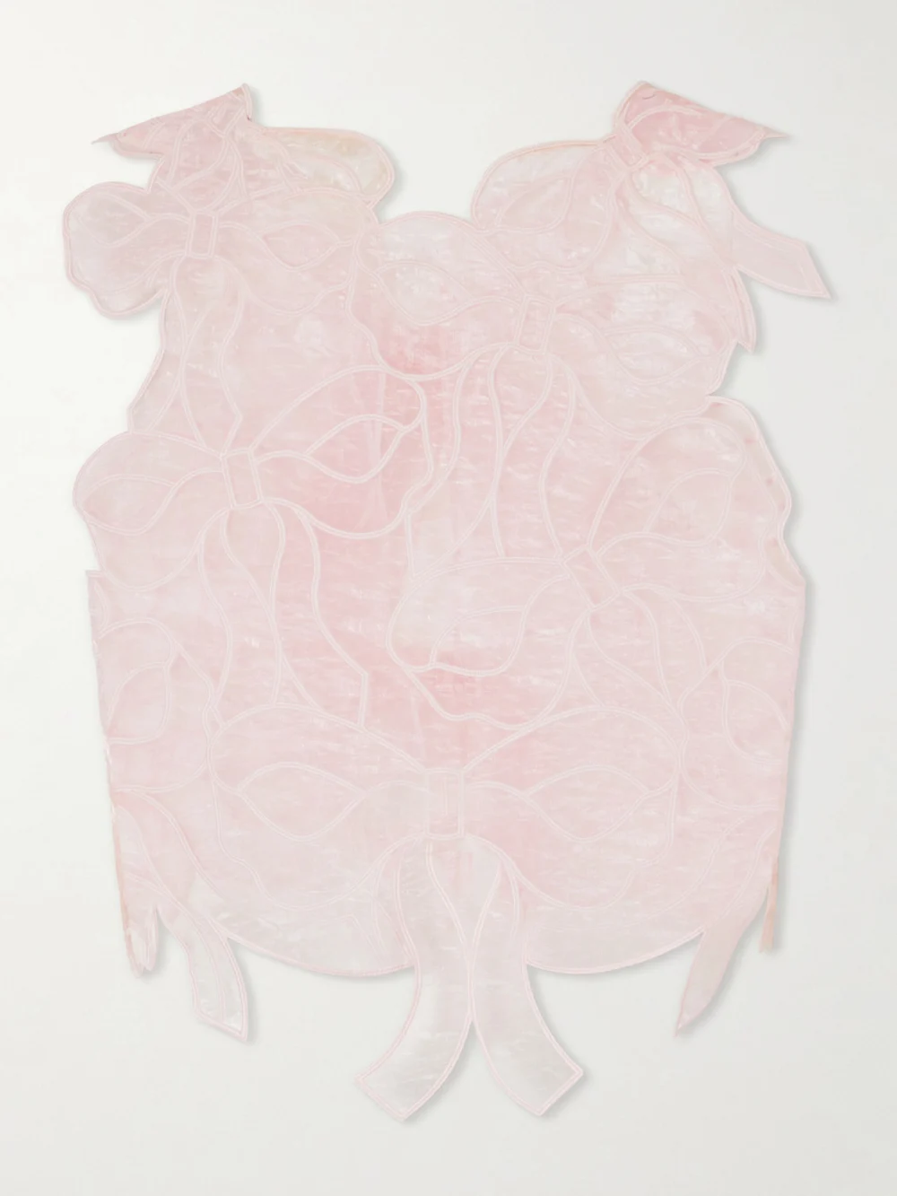 Cecilie Bahnsen Aya Embroidered Crinkled Organza Top in baby pink