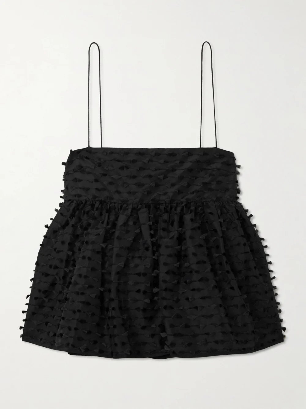 Cecilie Bahnsen Babette Fil Coupé Shell Peplum Top in black