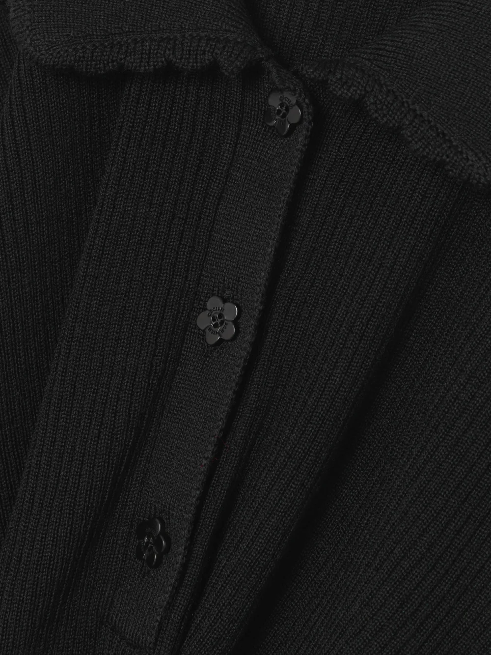 Close-up detail of the Cecilie Bahnsen Botka Ribbed Merino Wool Mini Dress