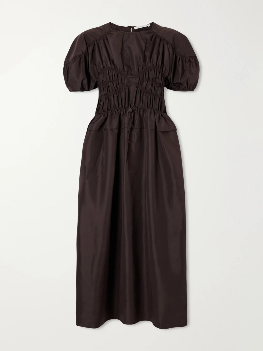 Cecilie Bahnsen Cbbetsy Gathered Faille Midi Dress in brown