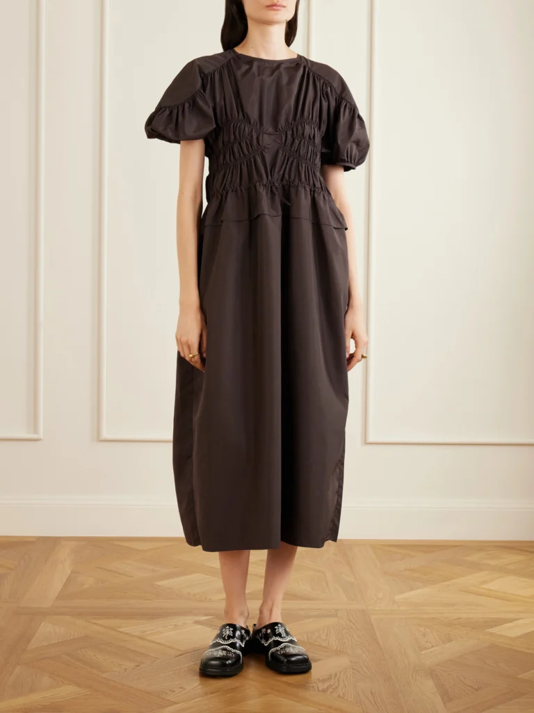 Cecilie Bahnsen Cbbetsy Gathered Faille Midi Dress