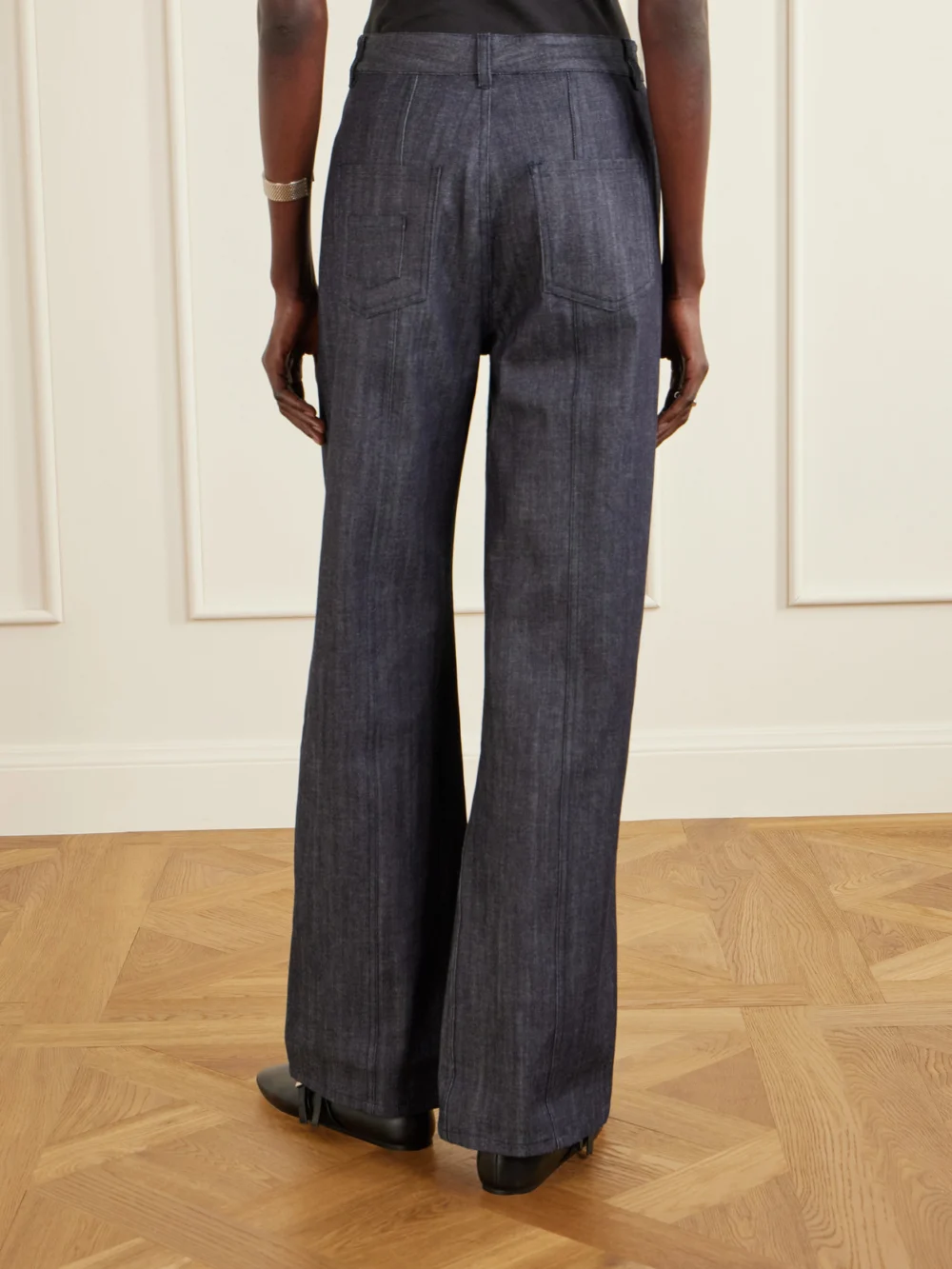 Back view of the Cecilie Bahnsen Cbcarmela High-rise Wide-leg Jeans
