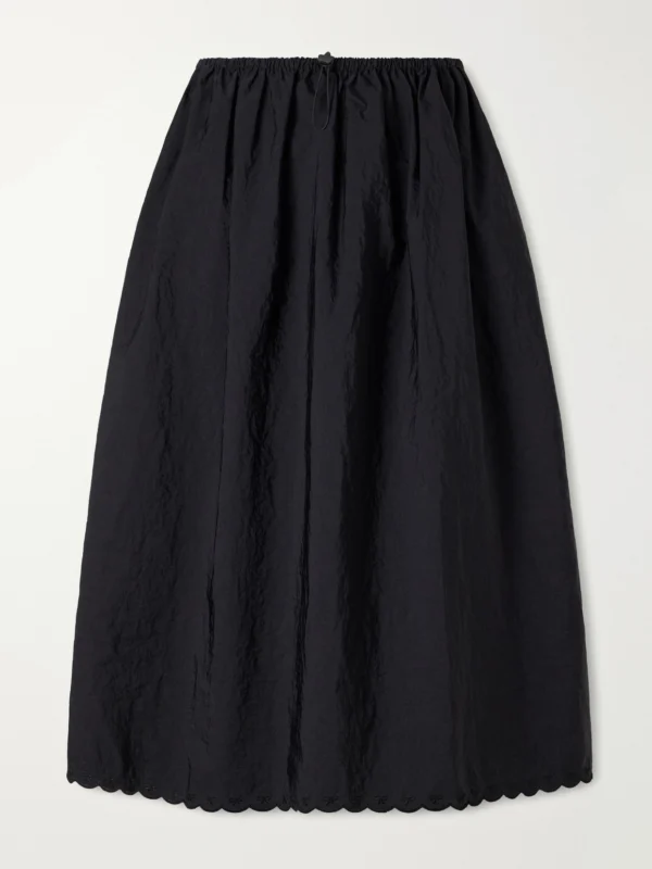 Cecilie Bahnsen Cbfiella Embroidered Scalloped Taffeta Midi Skirt