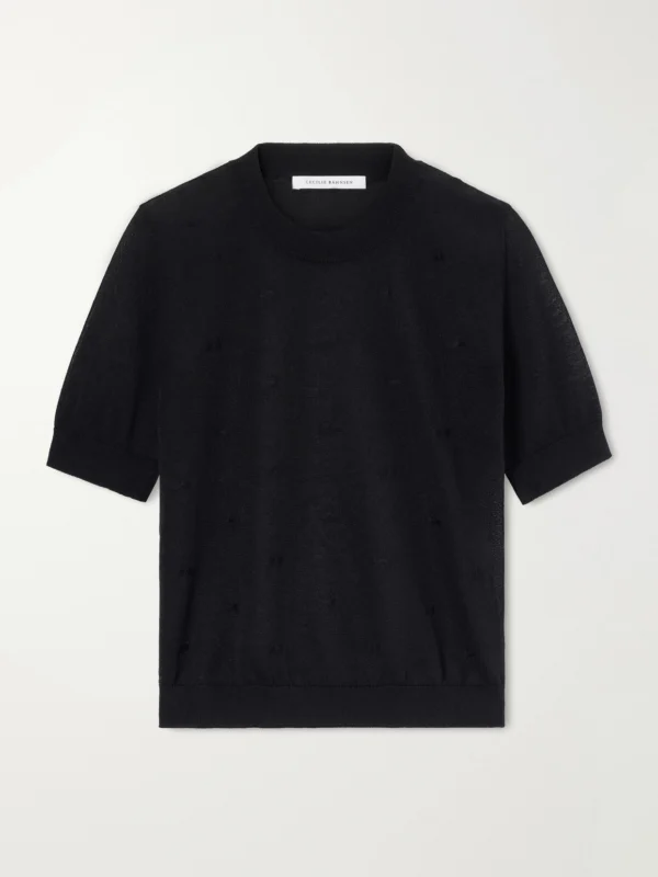 Cecilie Bahnsen Cbfillo Embroidered Knitted Ramie Blouse
