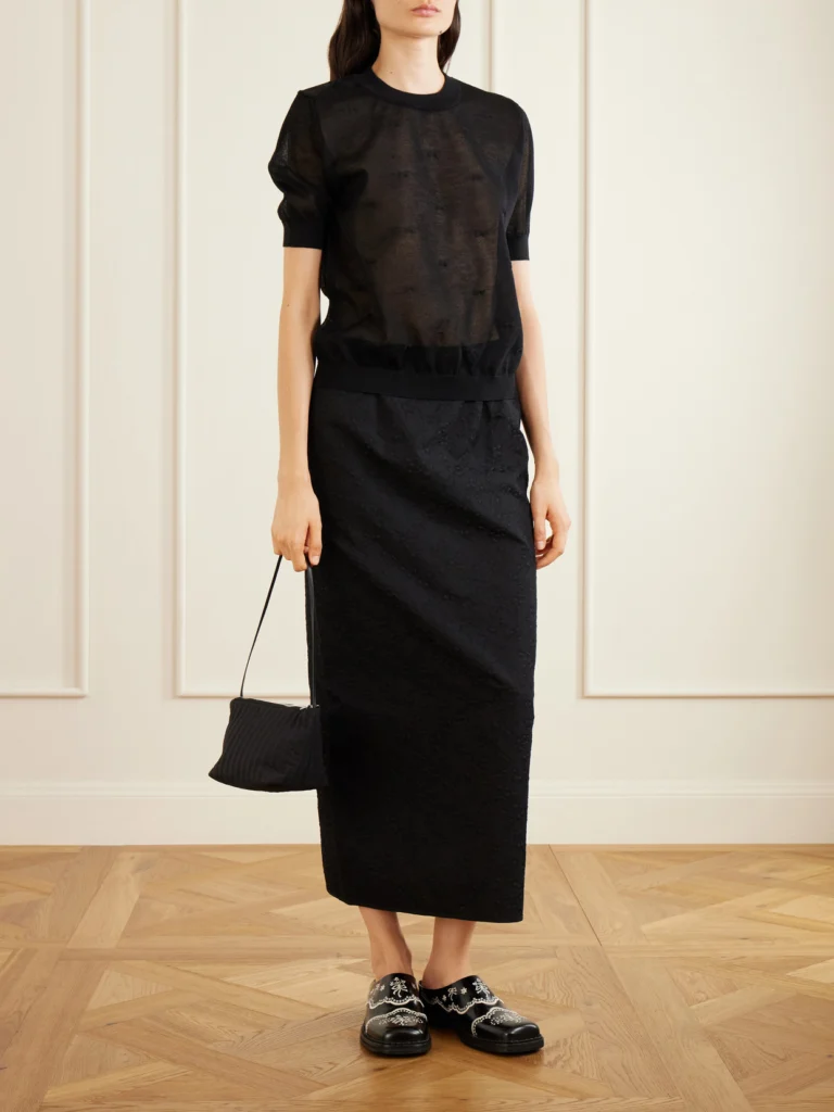 Cecilie Bahnsen Cbfillo Embroidered Knitted Ramie Blouse