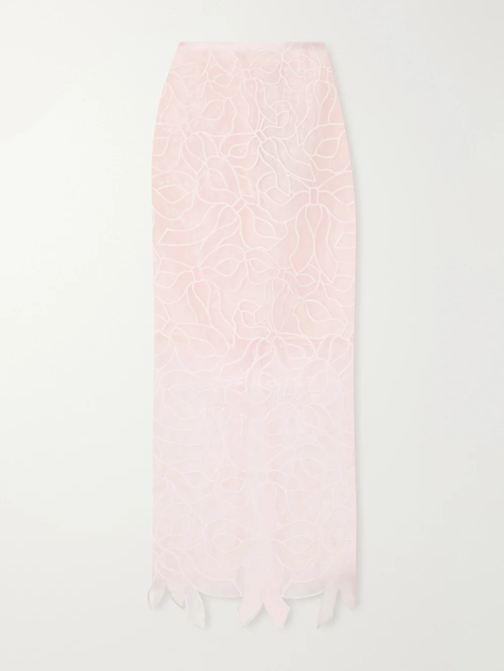 Cecilie Bahnsen Cbgus Embroidered Organza Maxi Skirt in baby pink