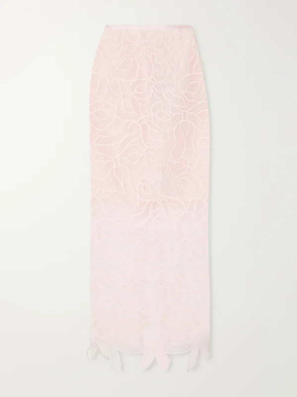 Cecilie Bahnsen Cbgus Embroidered Organza Maxi Skirt