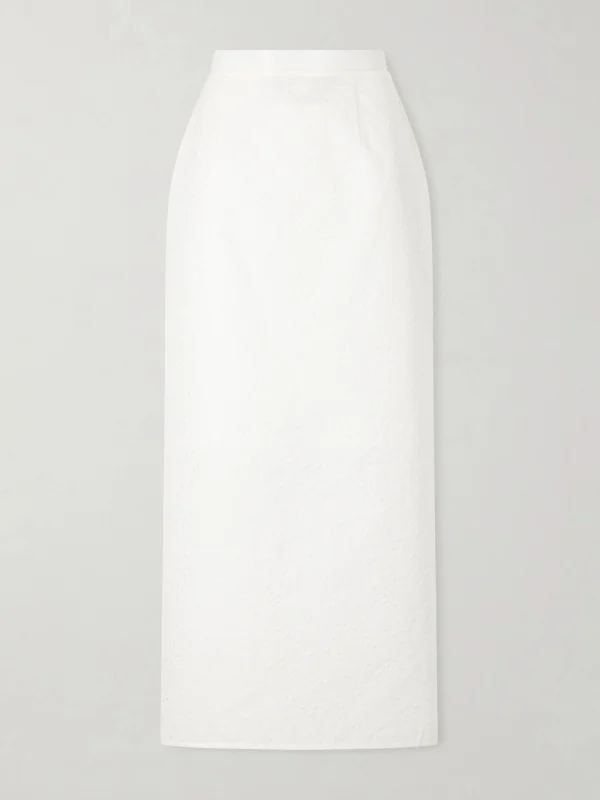 Cecilie Bahnsen Cbuka Cotton-blend Matelassé Midi Skirt