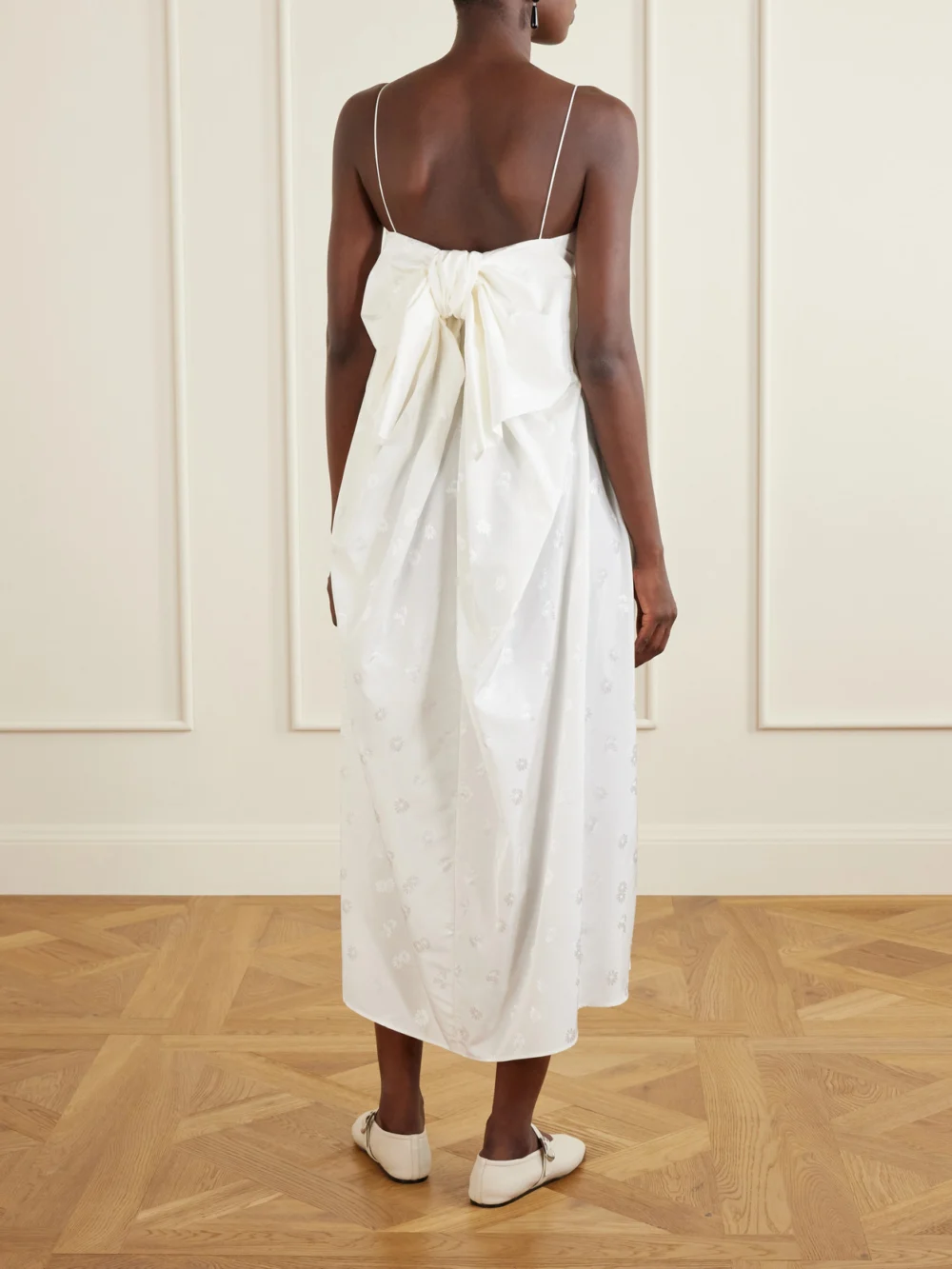 Back view of the Cecilie Bahnsen Cbvilma Floral-jacquard Maxi Dress