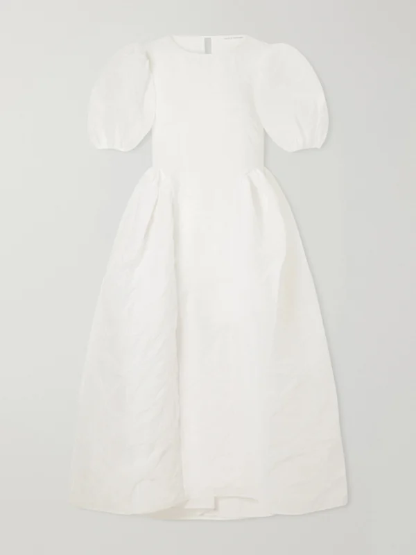 Cecilie Bahnsen Crinkled Papillon Matelassé Midi Dress