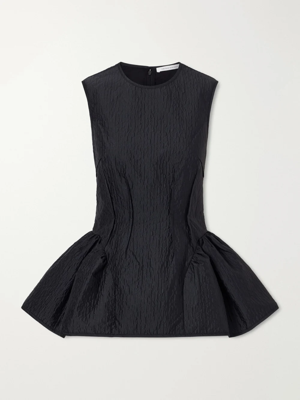 Cecilie Bahnsen Daimi Ruffled Cloqué Top in black