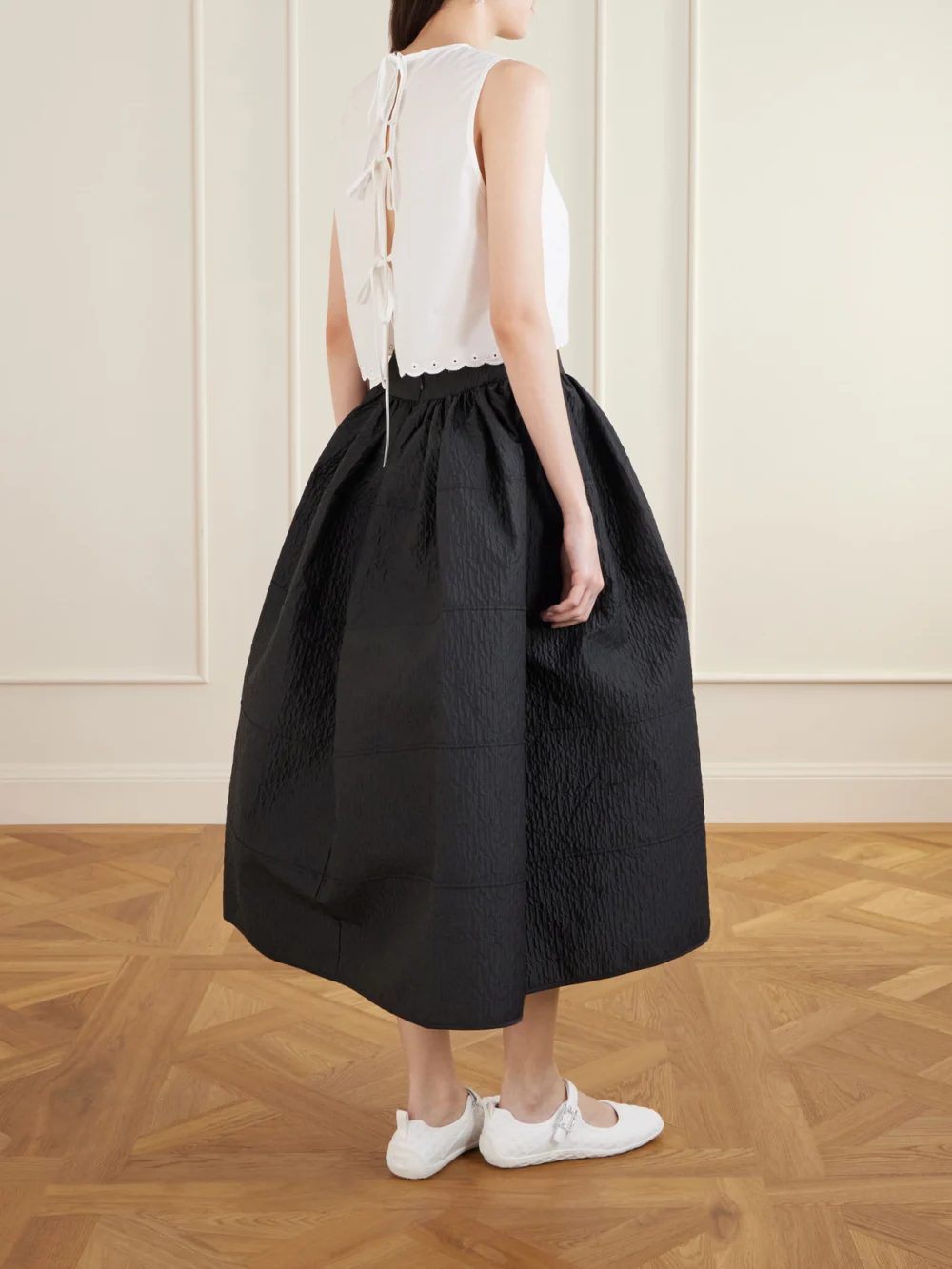 Back view of the Cecilie Bahnsen Deeba Broderie Anglaise Cotton Vest