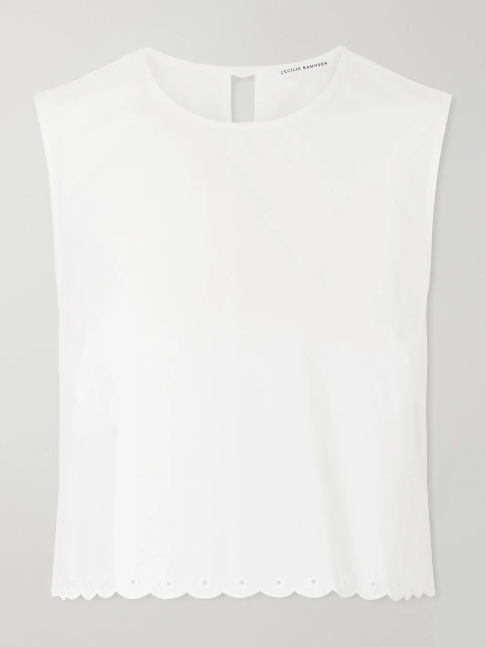 Cecilie Bahnsen Deeba Broderie Anglaise Cotton Vest in white
