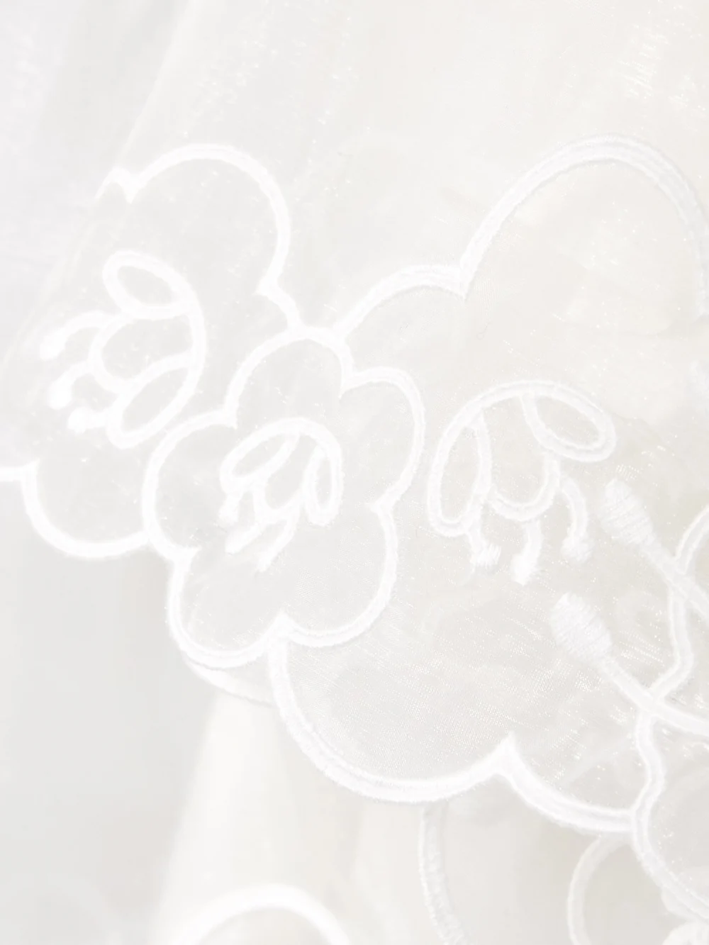 Close-up detail of the Cecilie Bahnsen Embroidered Bow-embellished Organza Mini Dress