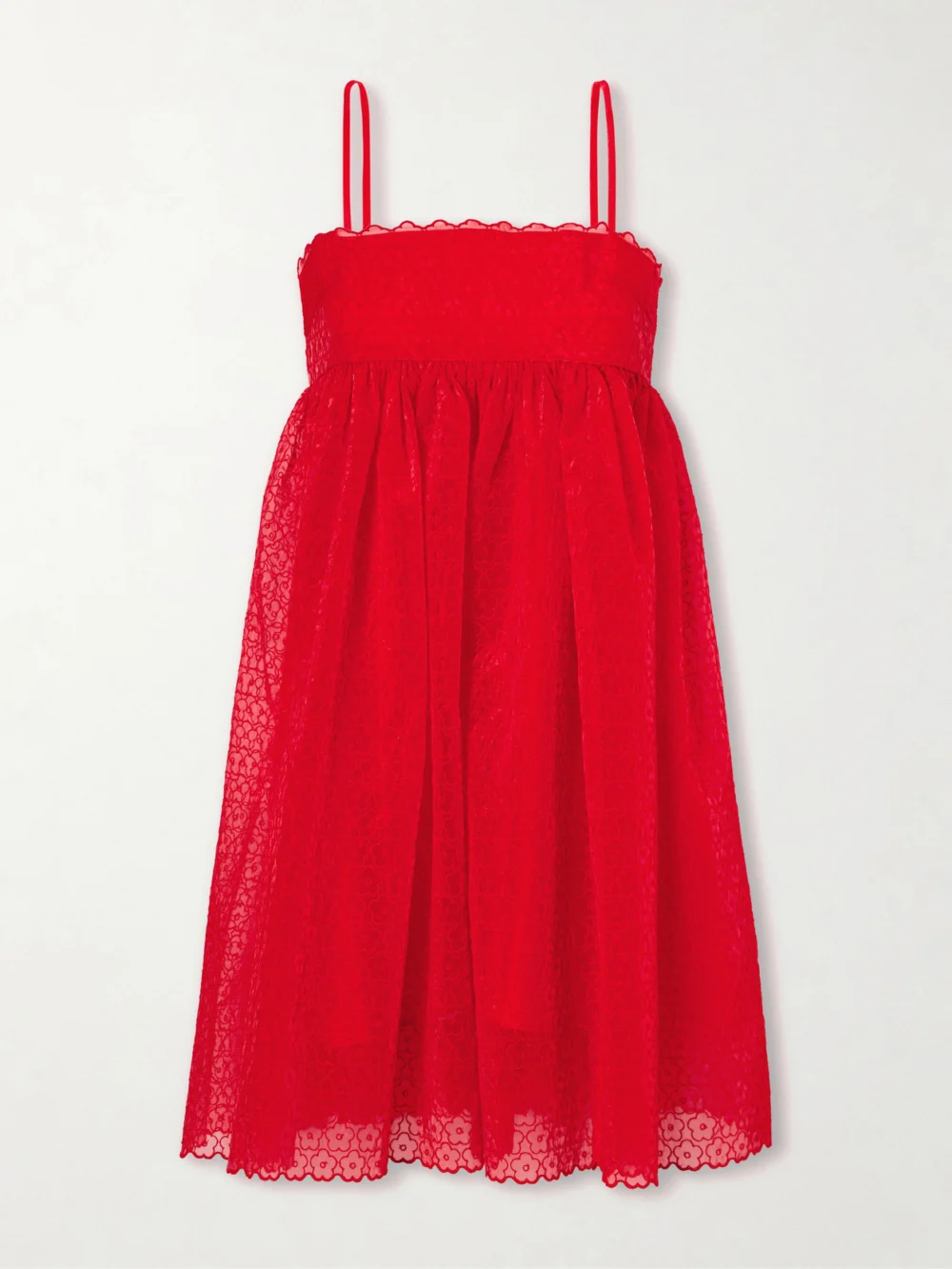 Cecilie Bahnsen Embroidered Tulle Mini Dress in uk 6