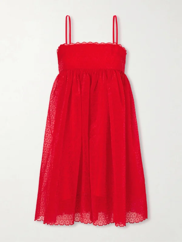 Cecilie Bahnsen Embroidered Tulle Mini Dress