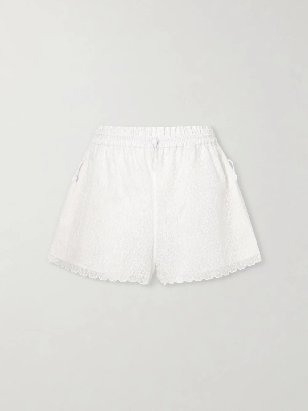 Cecilie Bahnsen Embroidered Tulle Shorts in white