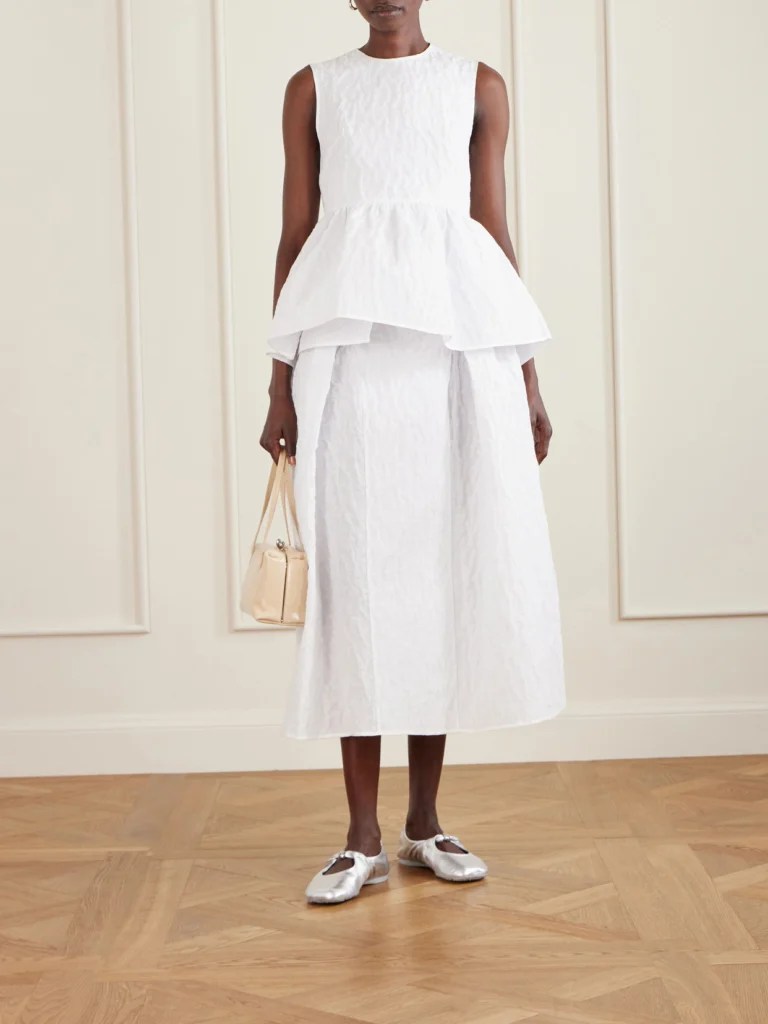 Cecilie Bahnsen Fabiola Cotton-blend Cloqué Midi Skirt