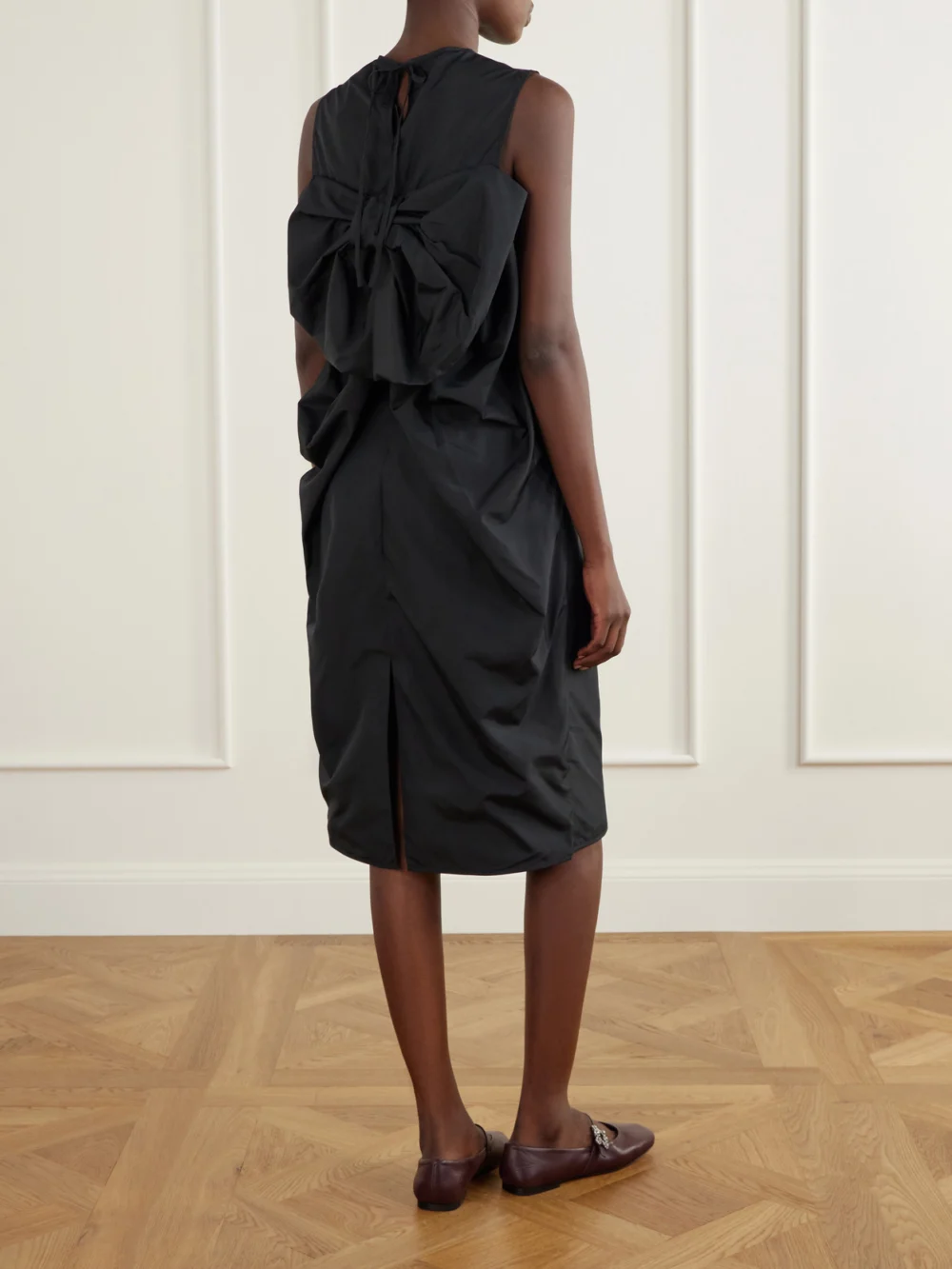 Back view of the Cecilie Bahnsen Feero Faille Midi Dress