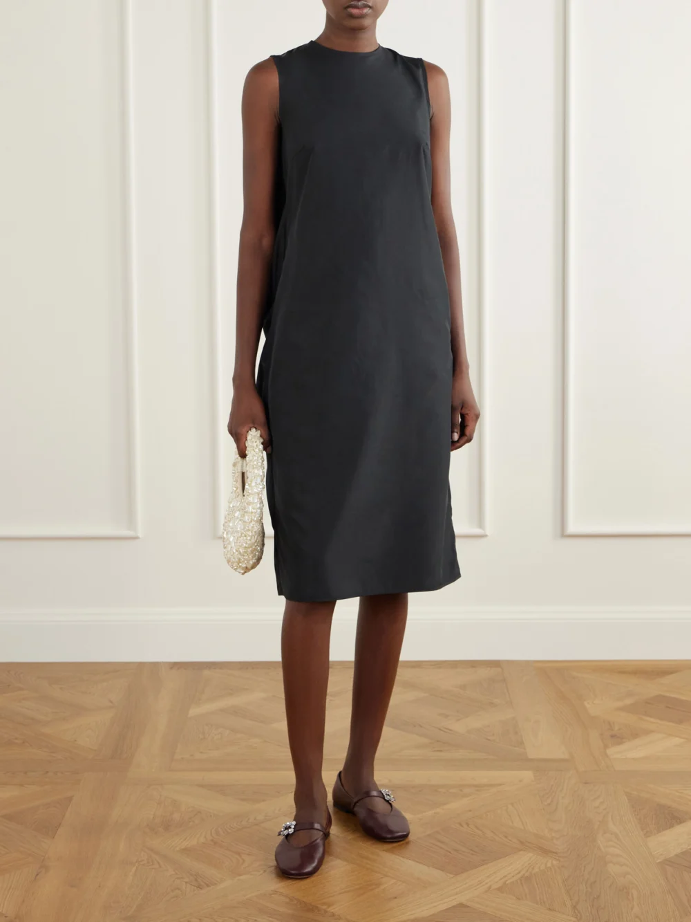 Cecilie Bahnsen Feero Faille Midi Dress, worn by a model