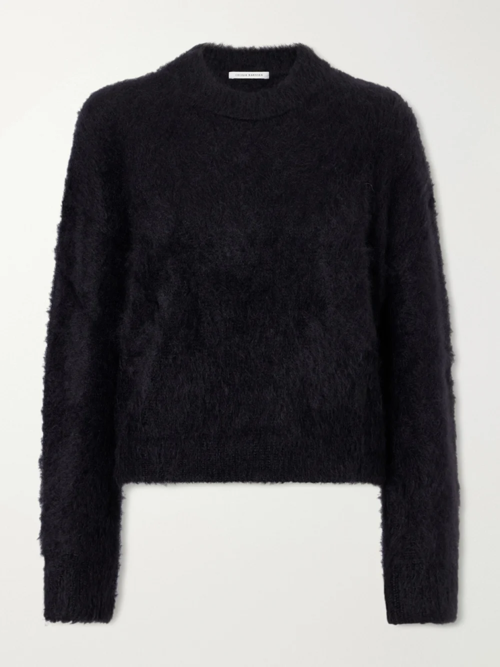 Cecilie Bahnsen Firall Brushed Mohair and Silk-blend Sweater in black