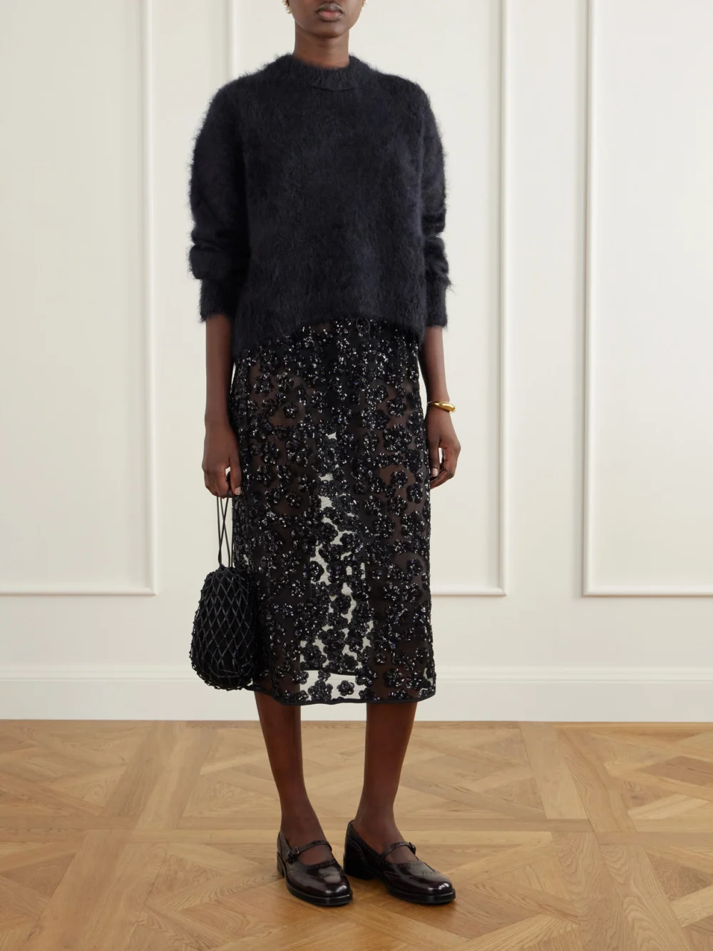 Cecilie Bahnsen Firall Brushed Mohair and Silk-blend Sweater, worn by a model