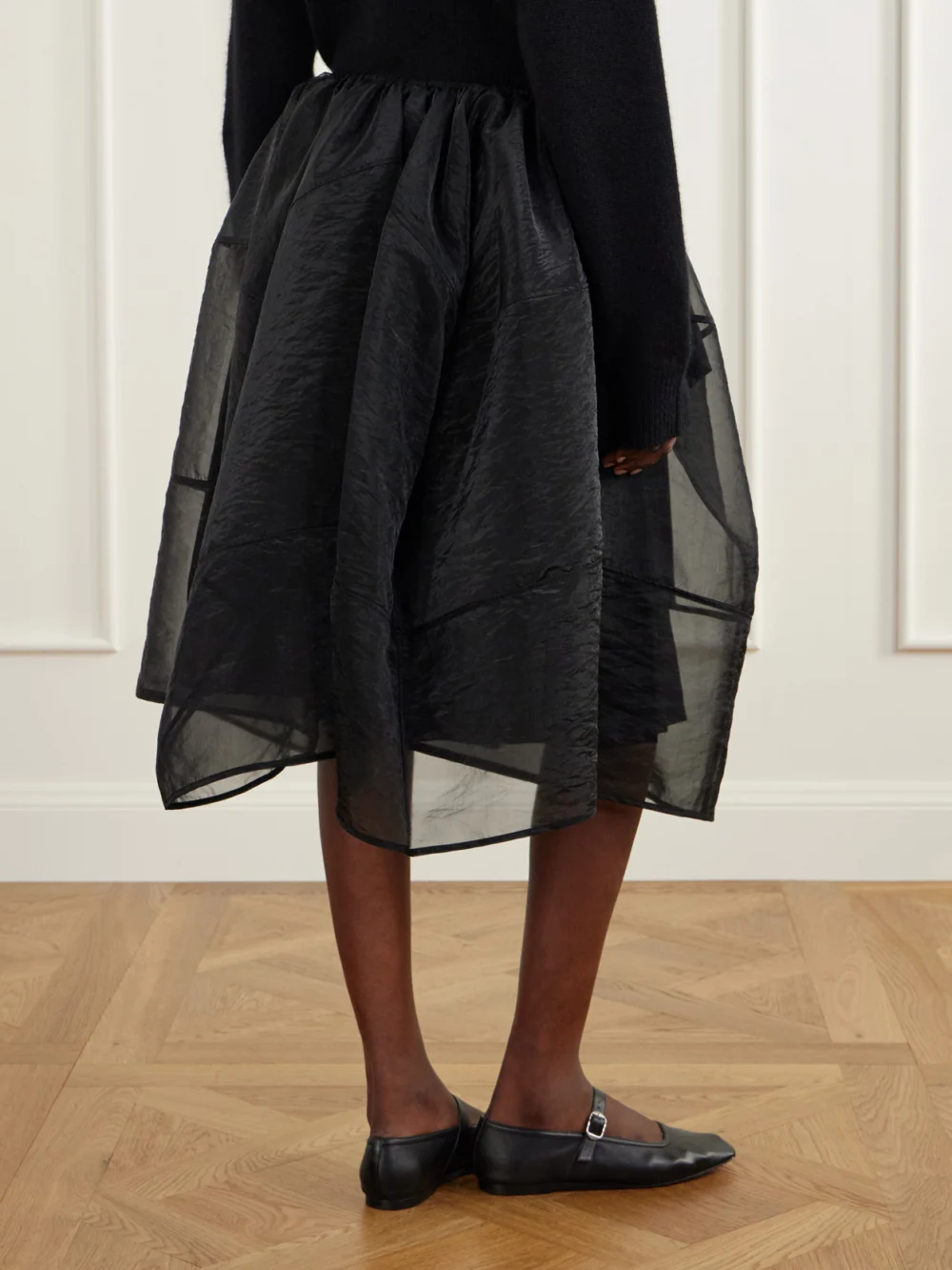 Back view of the Cecilie Bahnsen Fosia Organza Midi Skirt