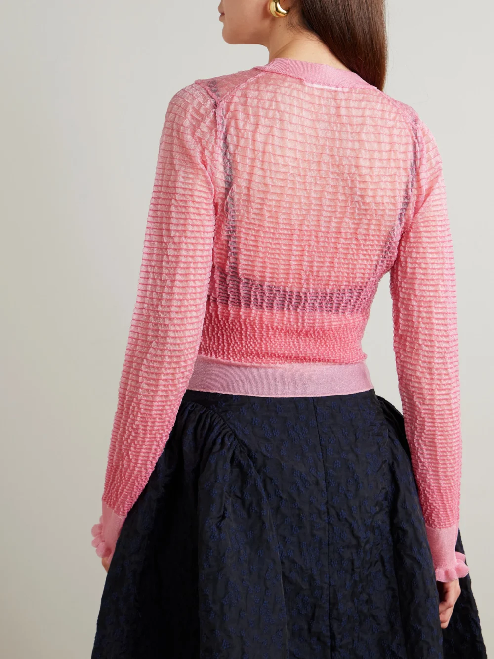 Back view of the Cecilie Bahnsen Ruffled Knit Sweater