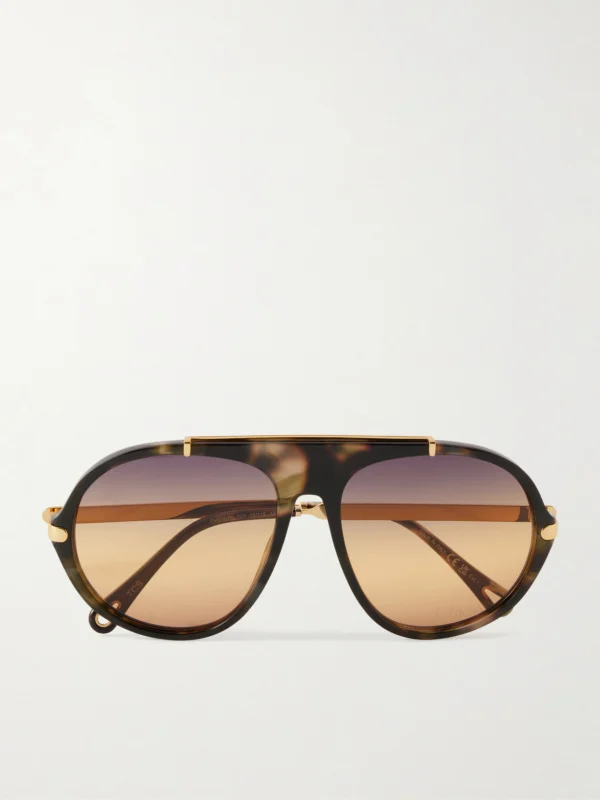 Chloé Aly Aviator-frame Acetate Sunglasses