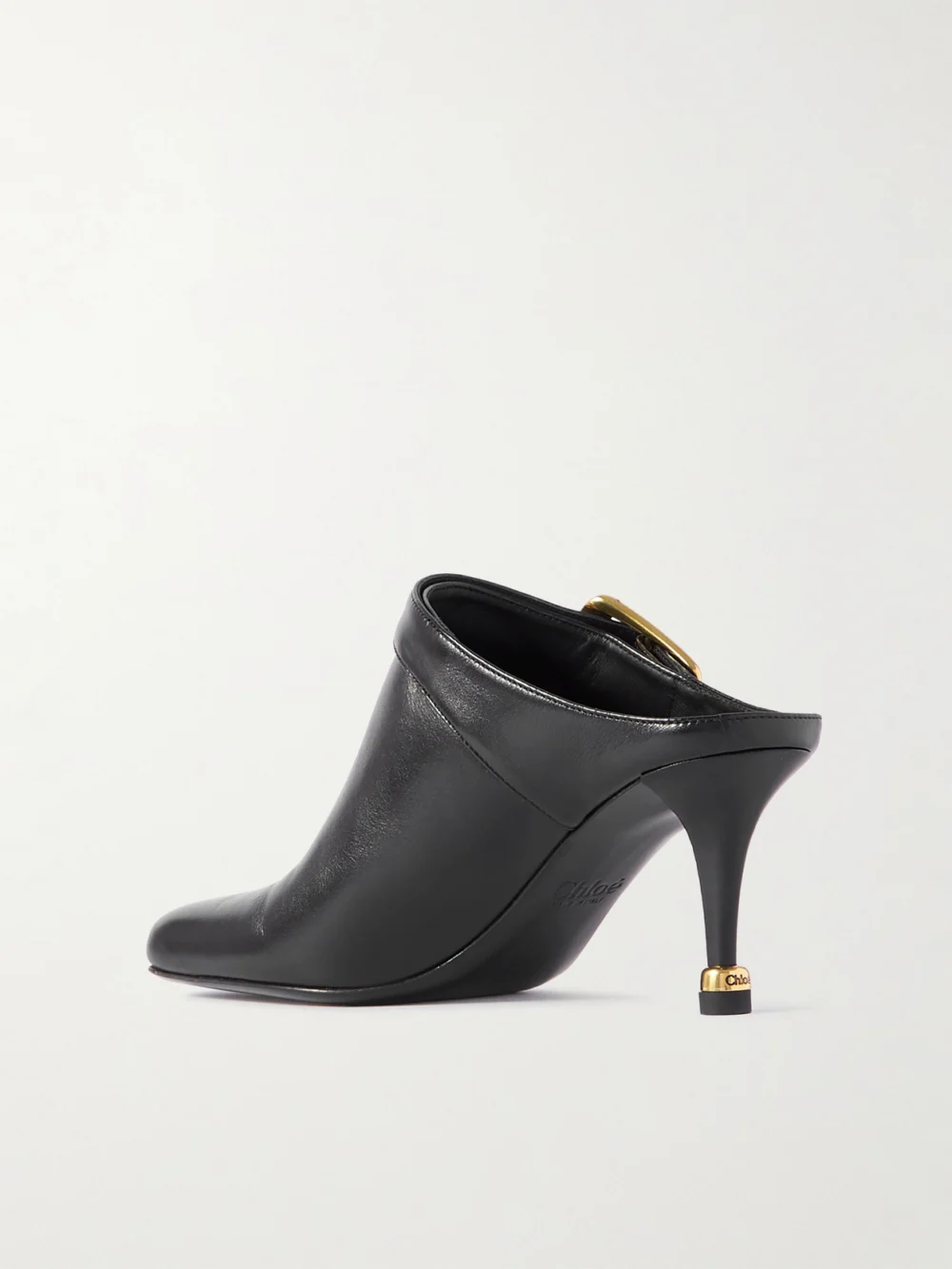 Back view of the Chloé Andrea Buckled Leather Mules