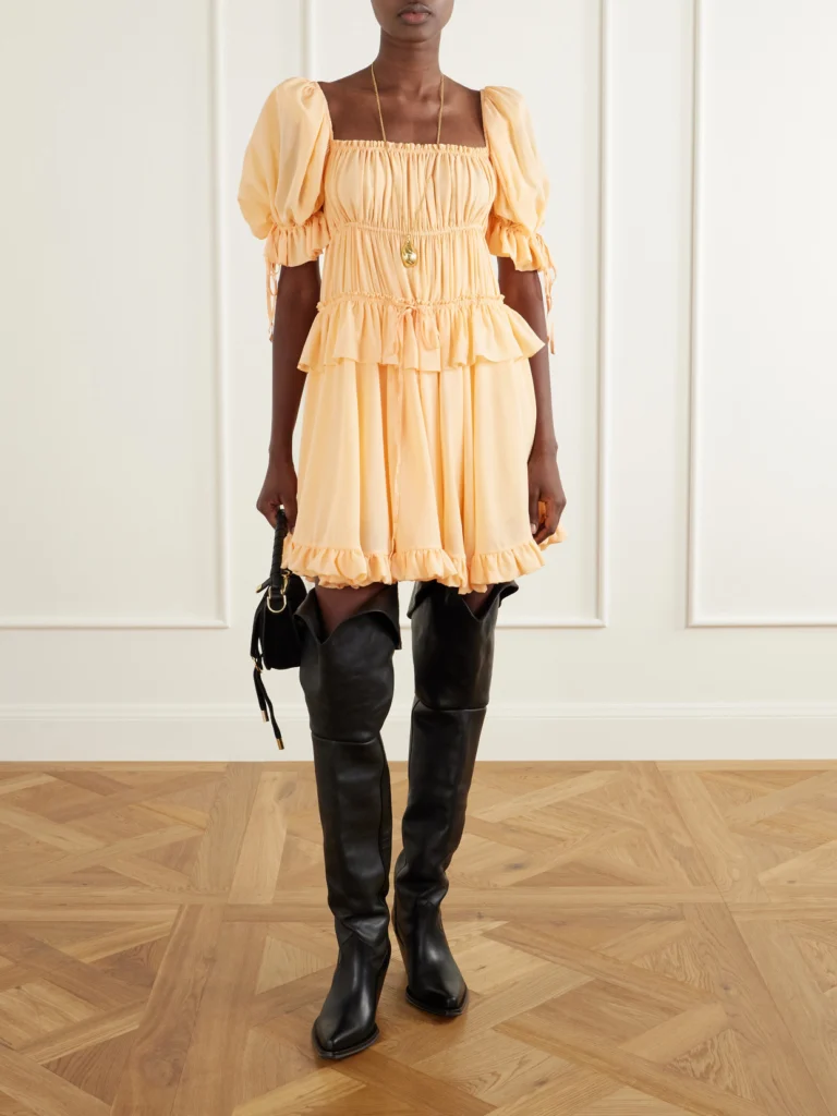 Chloé Azelan Floral-embroidered Leather Over-the-knee Boots