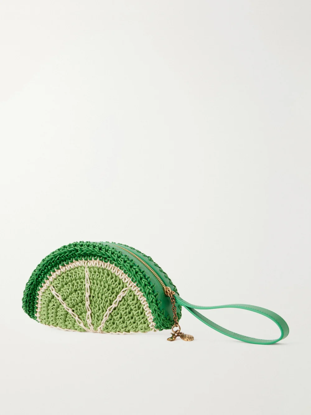 Back view of the Chloé Chloé Tropicus Leather-trimmed Woven Cotton Clutch