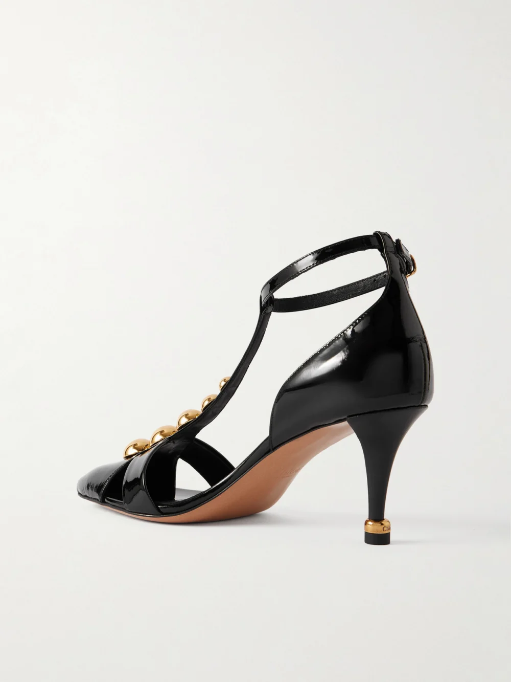 Back view of the Chloé Cleiat Embellished Patent-leather Pumps