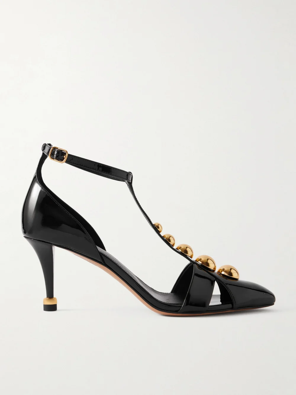 Chloé Cleiat Embellished Patent-leather Pumps in black