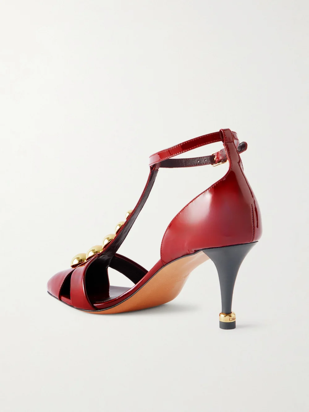 Back view of the Chloé Cleiat Embellished Patent-leather Pumps