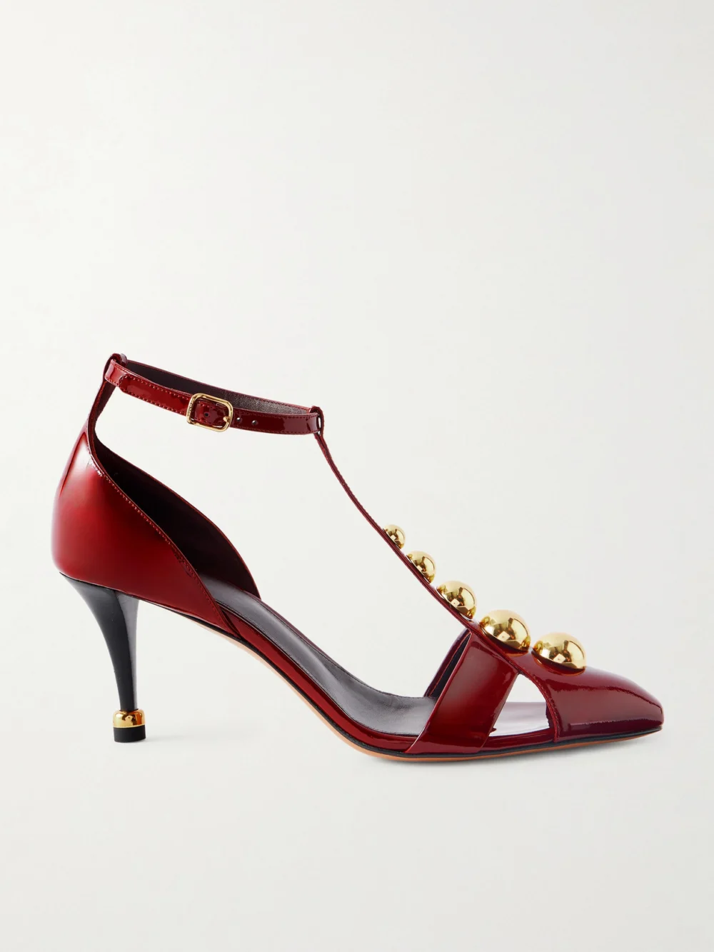 Chloé Cleiat Embellished Patent-leather Pumps in red