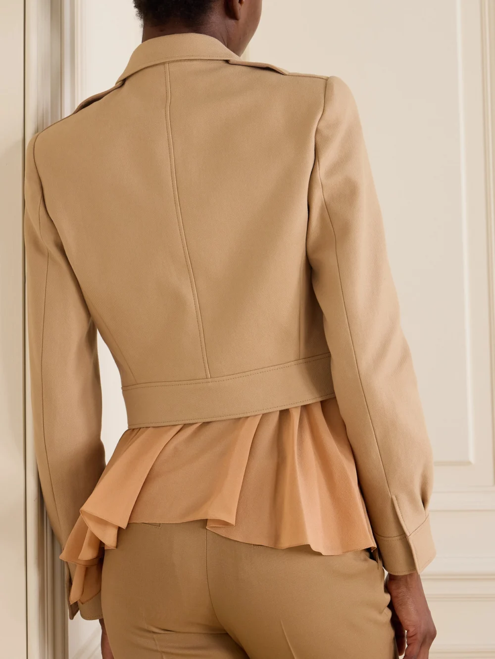 Back view of the Chloé Cropped Cotton-drill Jacket