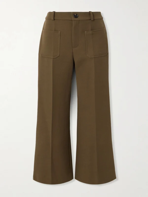 Chloé Cropped Wool-crepe Flared Pants