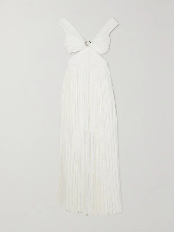 Chloé Cutout Pleated Silk-chiffon Gown