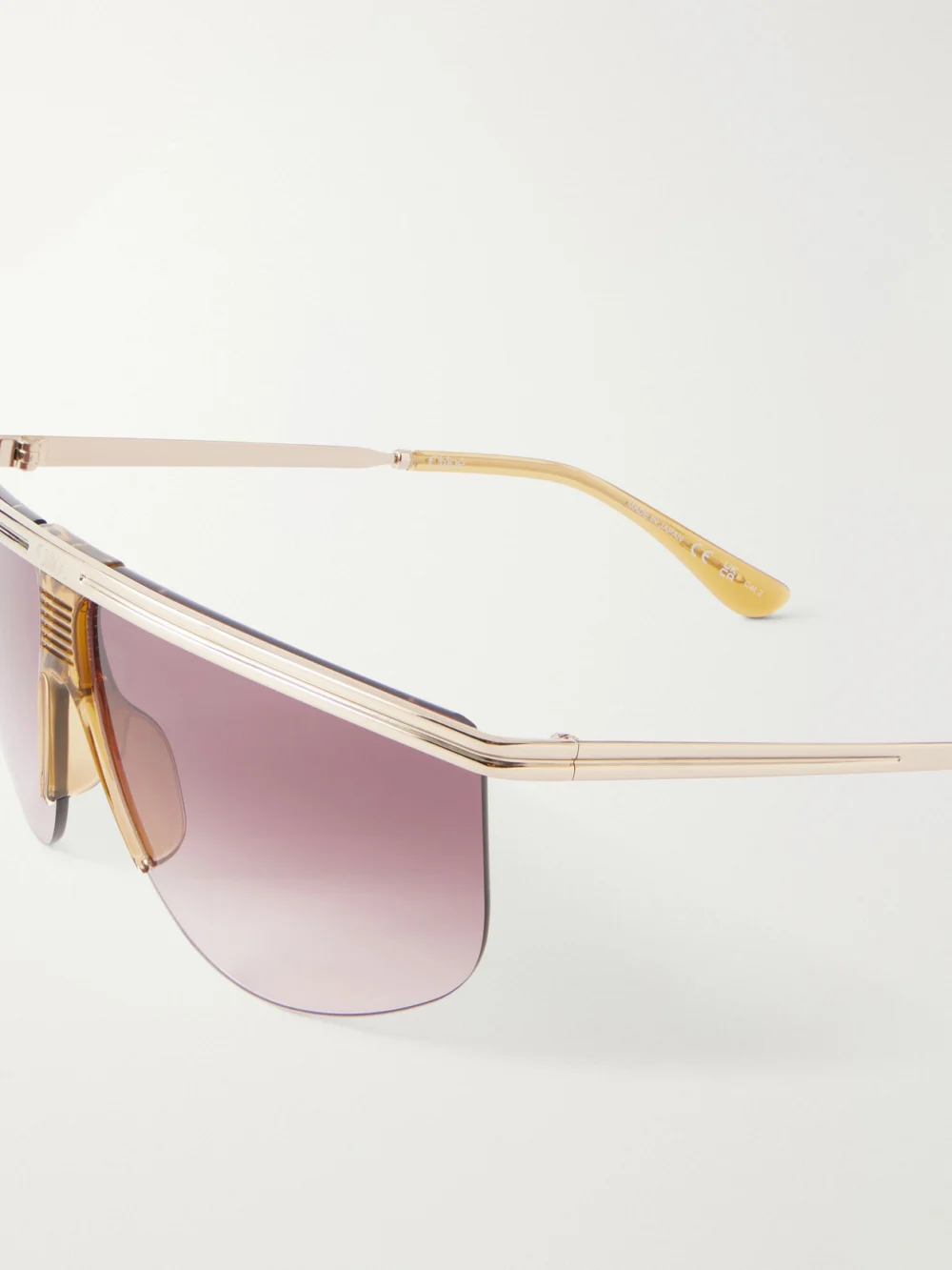 Close-up detail of the Chloé D-frame Gold-tone Sunglasses