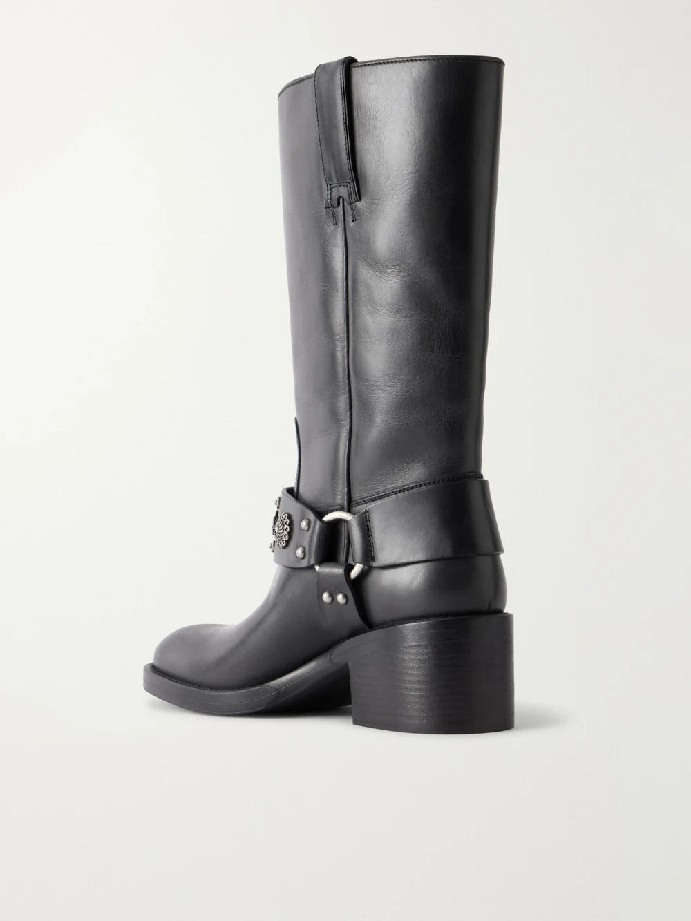 Back view of the Chloé Dakota Stud-embellished Leather Knee Boots