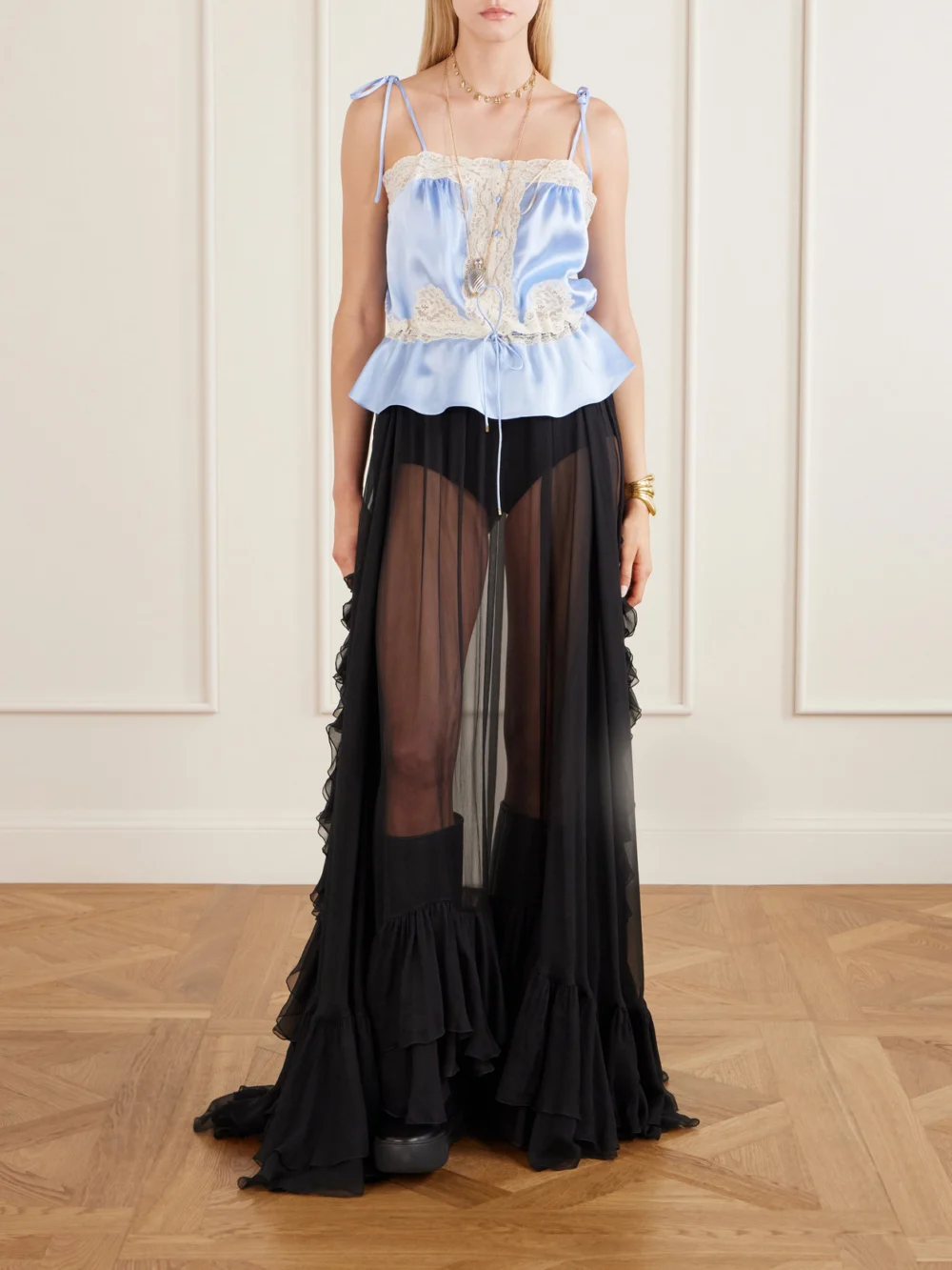 Chloé Delia Leather Knee Boots, styled view