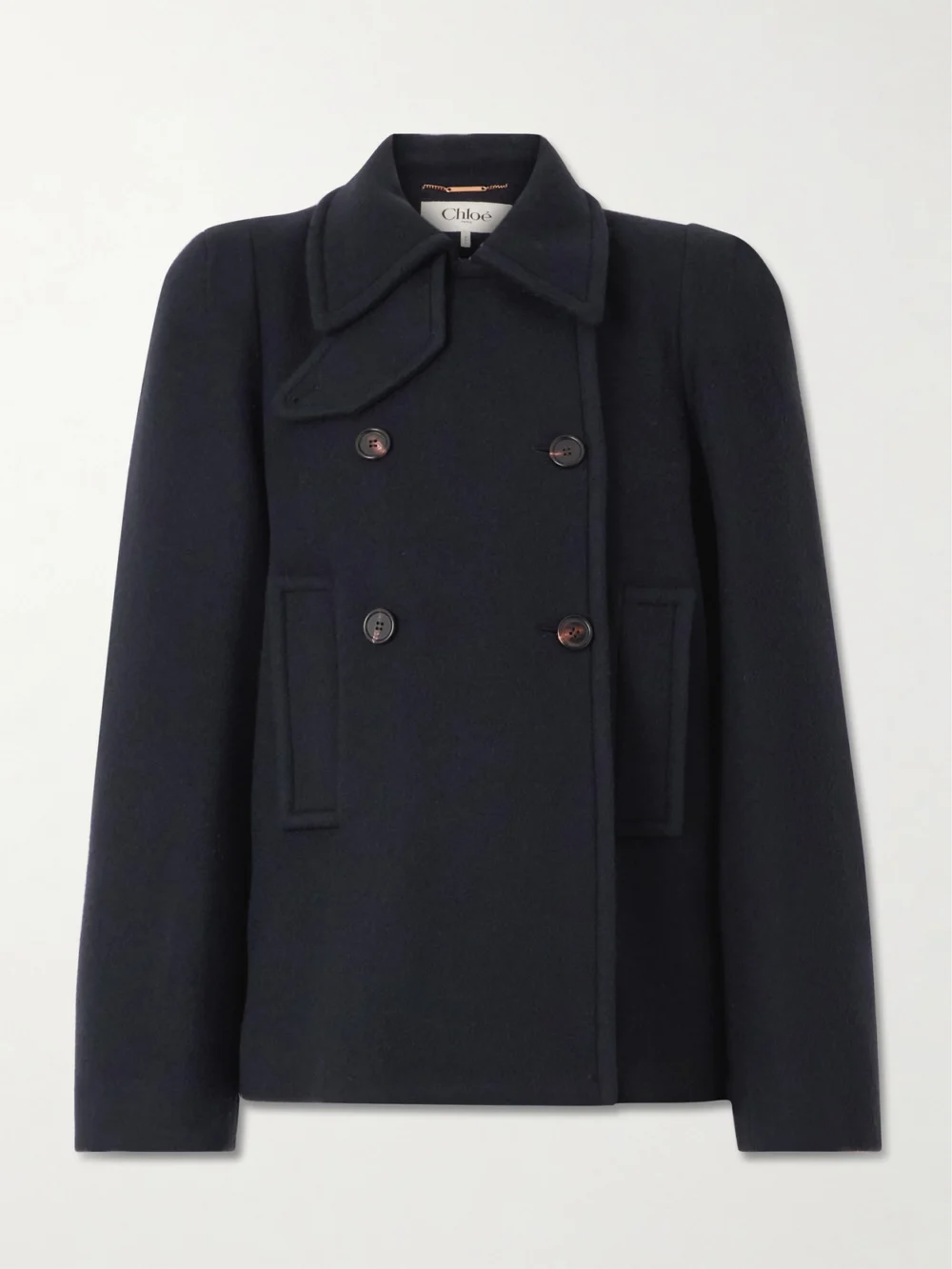Chloé Double-breasted Wool-blend Coat in navy