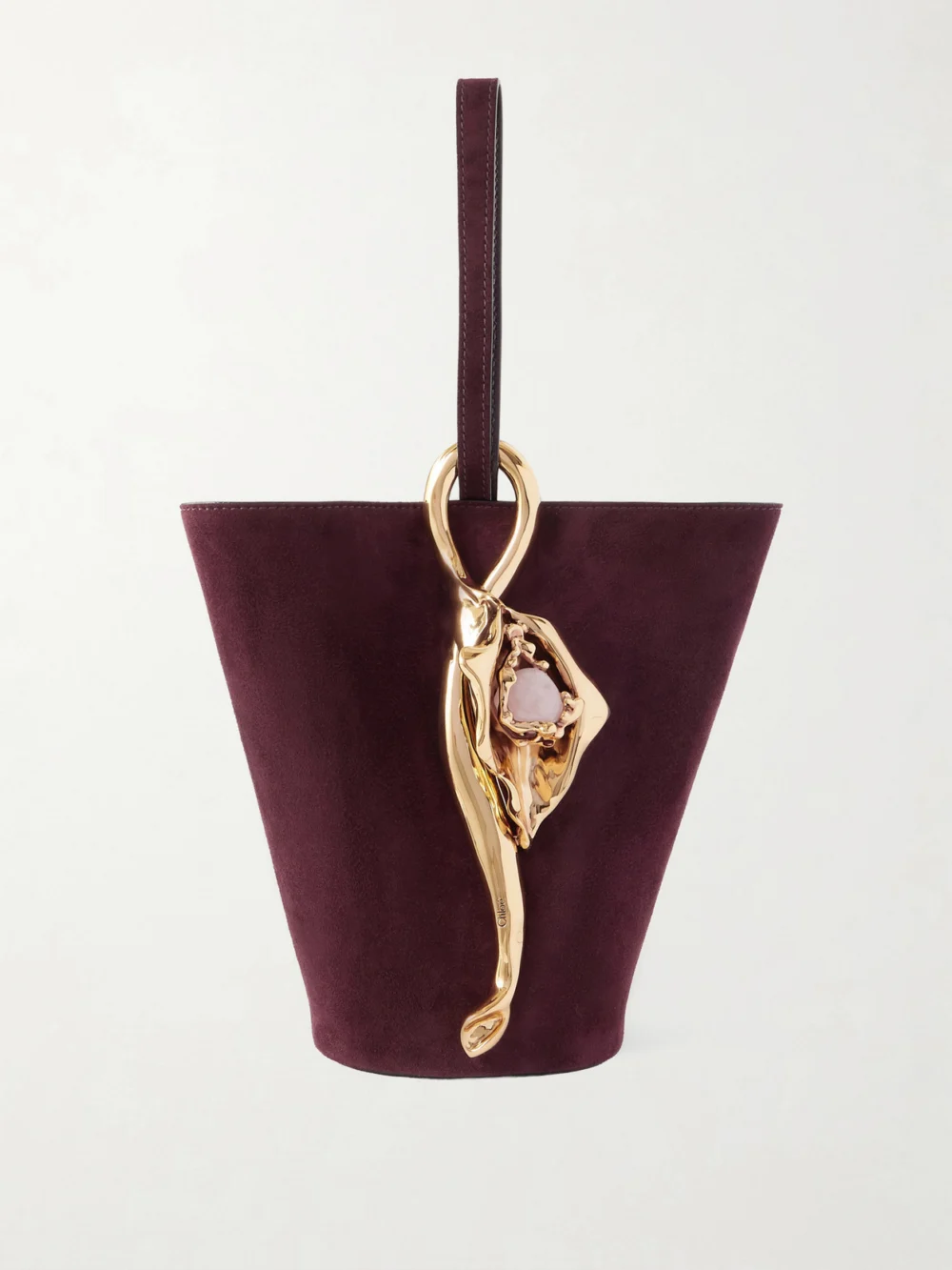Chloé Eden Treasure Embellished Suede Tote in plum