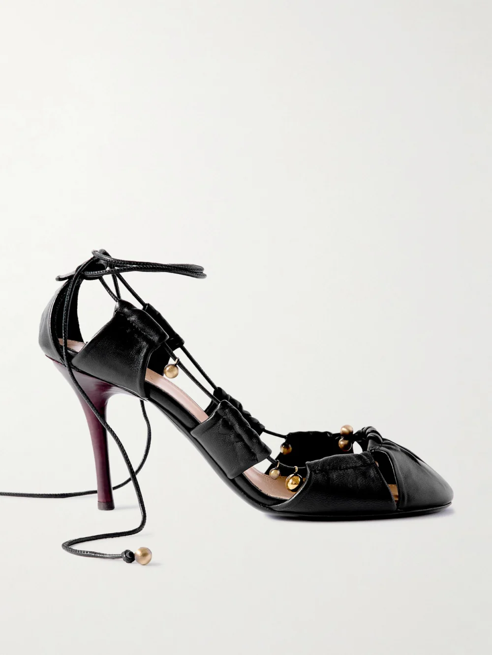 Chloé Embellished Cutout Leather Pumps in black