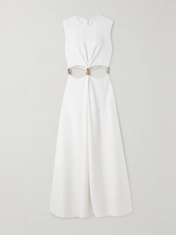 Chloé Embellished Cutout Silk-cady Maxi Dress