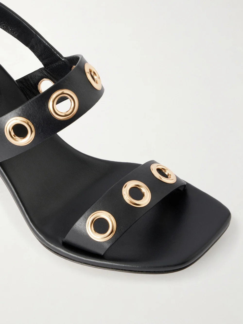 Close-up detail of the Chloé Embellished Leather Sandals