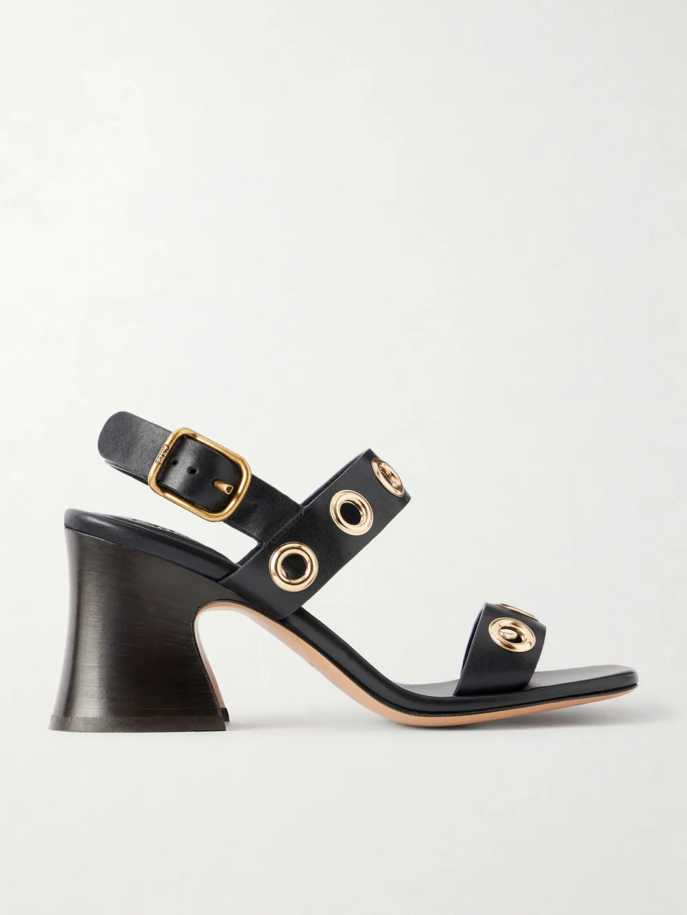Chloé Embellished Leather Sandals in black