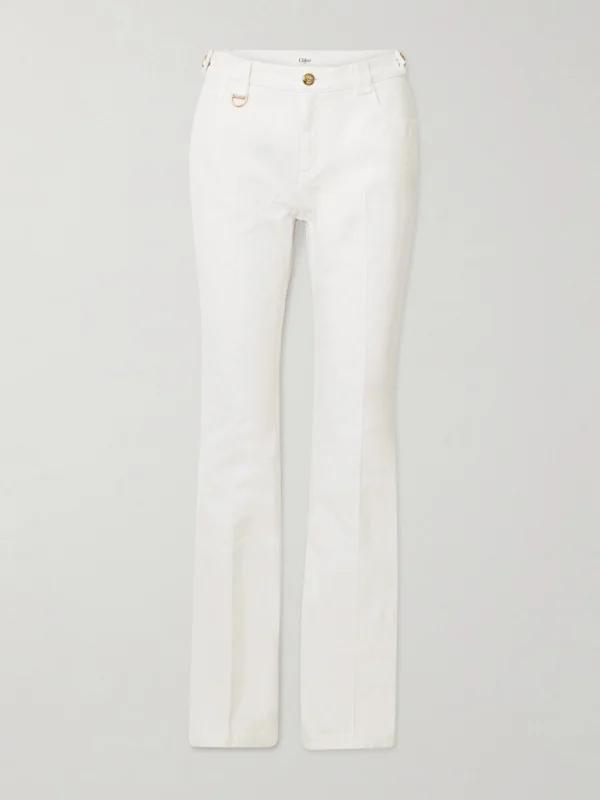 Chloé Embellished Mid-rise Straight-leg Jeans