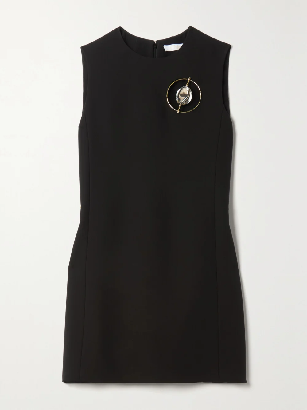 Chloé Embellished Silk-cady Mini Dress in black